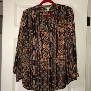 H&M southwest print blouse